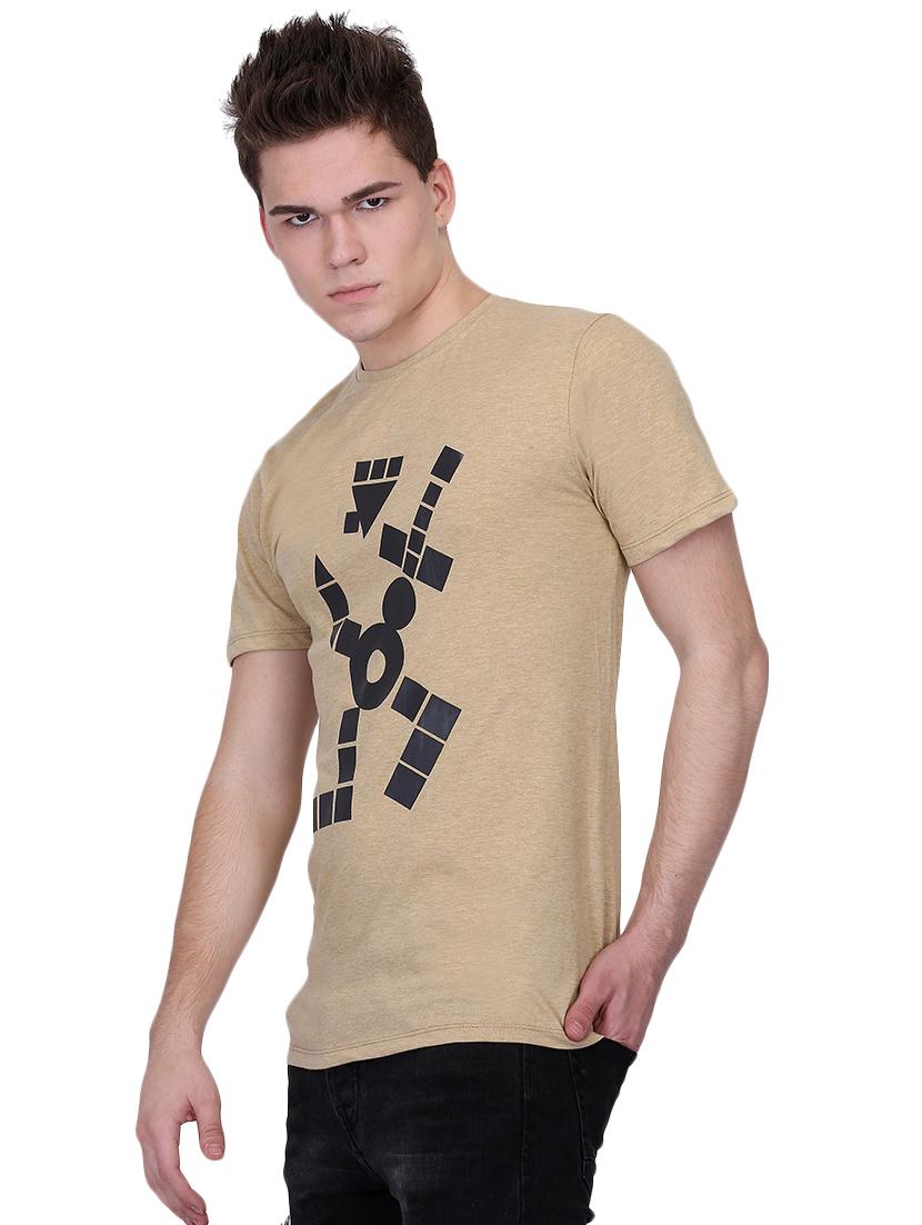 beige chest print t-shirt - 16293189 - Zoom Image - 2