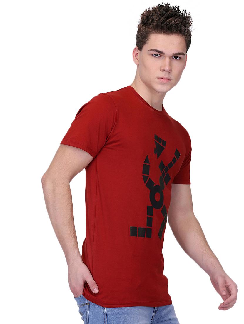 red chest print t-shirt - 16293190 - Zoom Image - 2