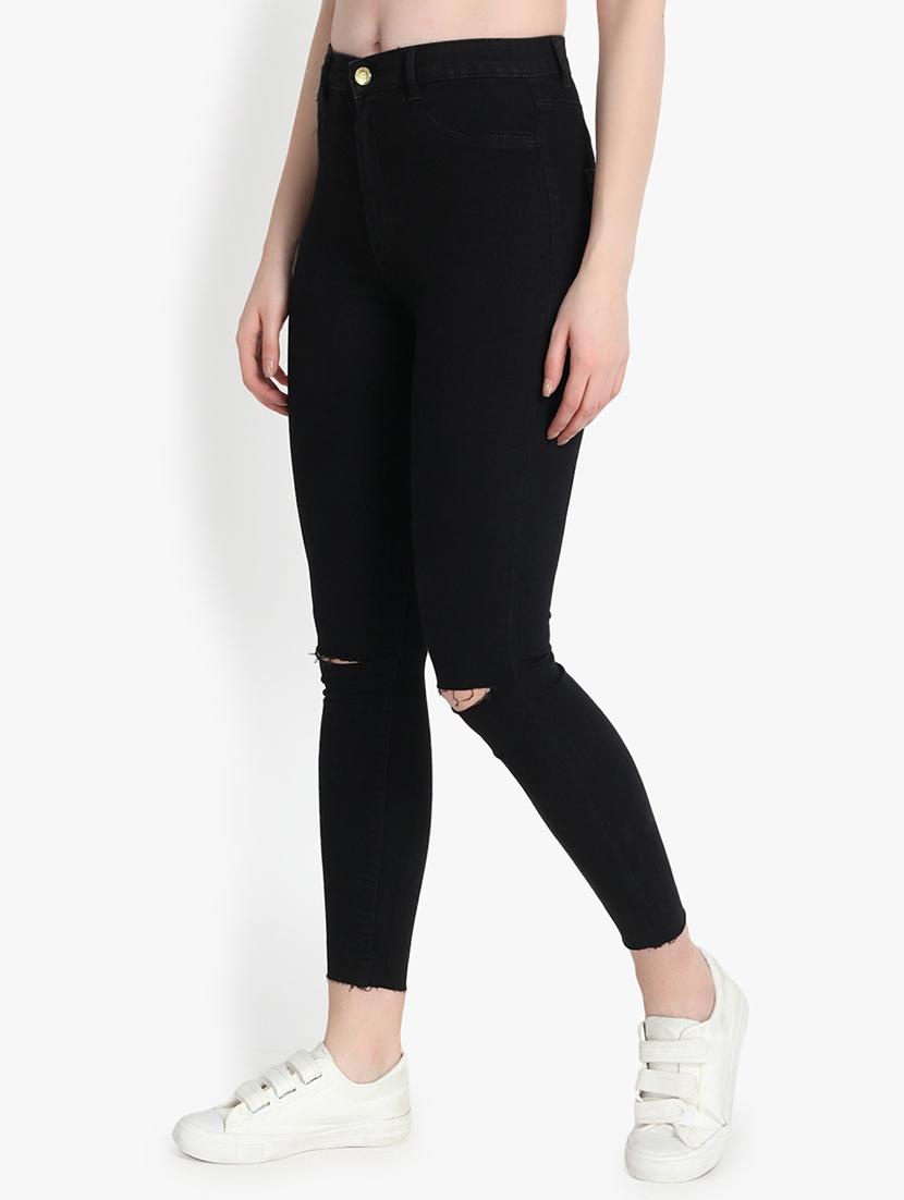 knee slit cropped jeans - 16293224 - Zoom Image - 2