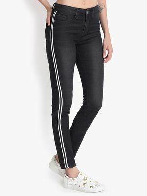 side tapped high rise jeans - 16293241 - Standard Image - 2