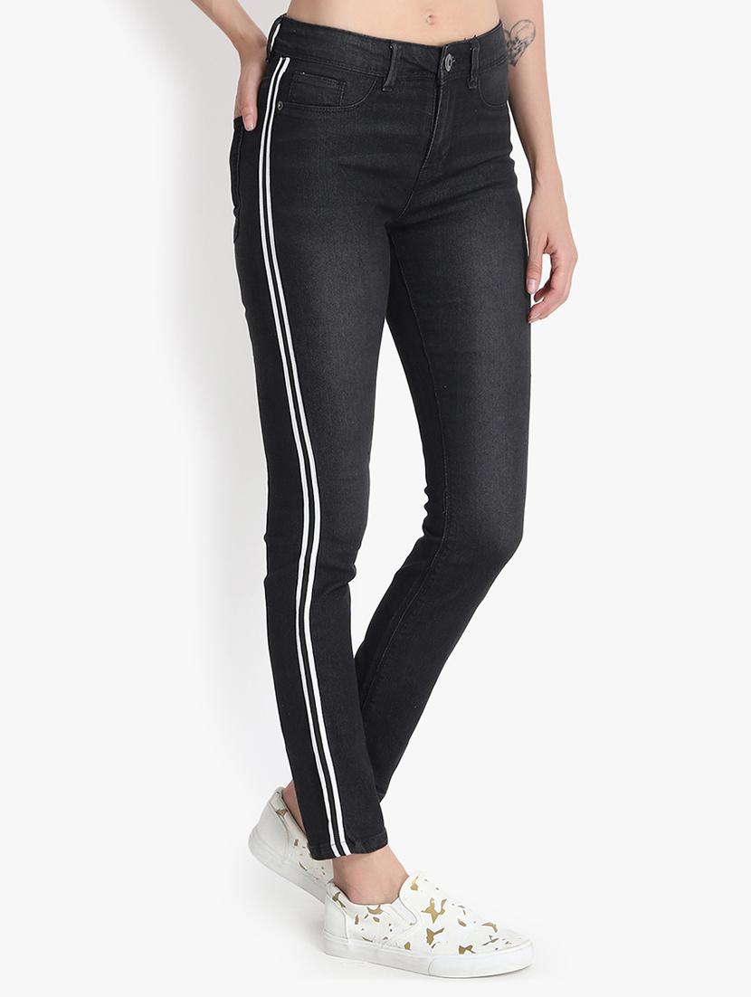side tapped high rise jeans - 16293241 - Zoom Image - 2