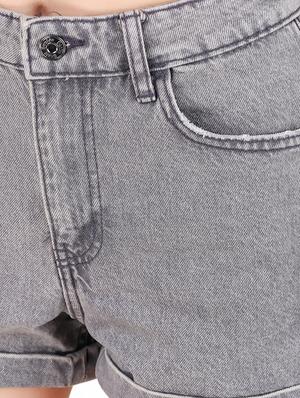 turn up hem denim shorts - 16293428 - Standard Image - 5