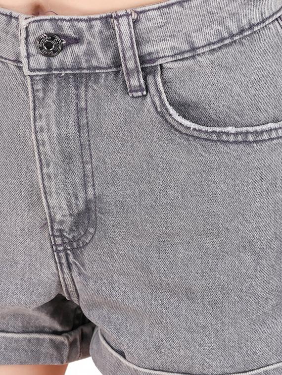 turn up hem denim shorts - 16293428 - Zoom Image - 5