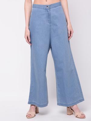 pocket patch wide leg denim trouser - 16293598 - Standard Image - 2