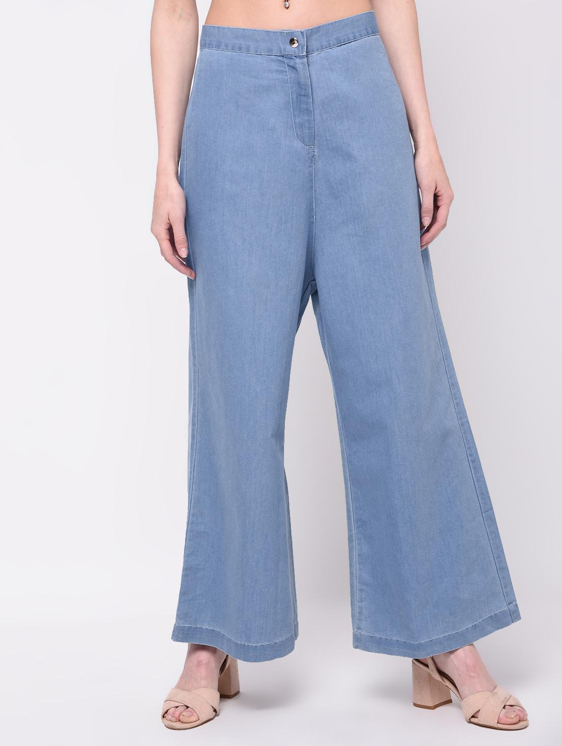 pocket patch wide leg denim trouser - 16293598 - Zoom Image - 2