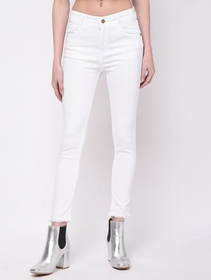 frayed hem skinny fit jeans - 16293599 - Standard Image - 2