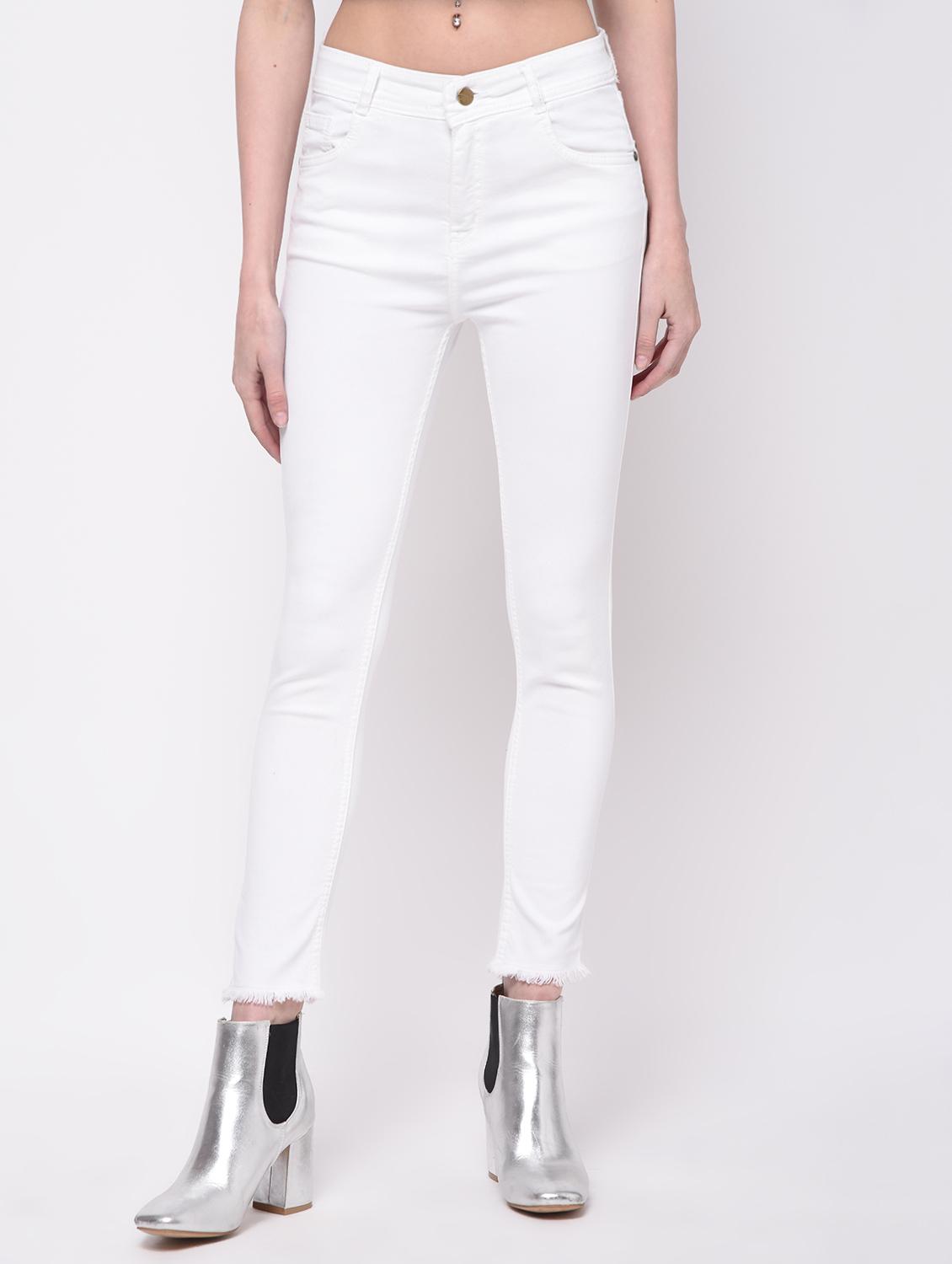 frayed hem skinny fit jeans - 16293599 - Zoom Image - 2