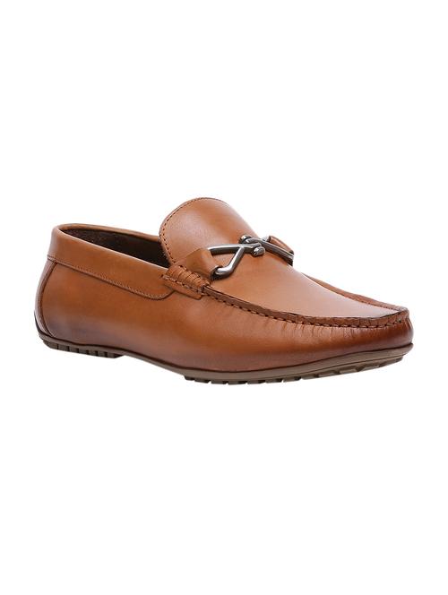 tan leather slip on loafers - 16293630 - Standard Image - 1