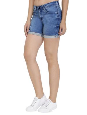 turn up hem denim shorts - 16293932 - Standard Image - 2