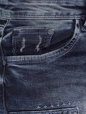 embroidered denim shorts - 16293944 - Standard Image - 5
