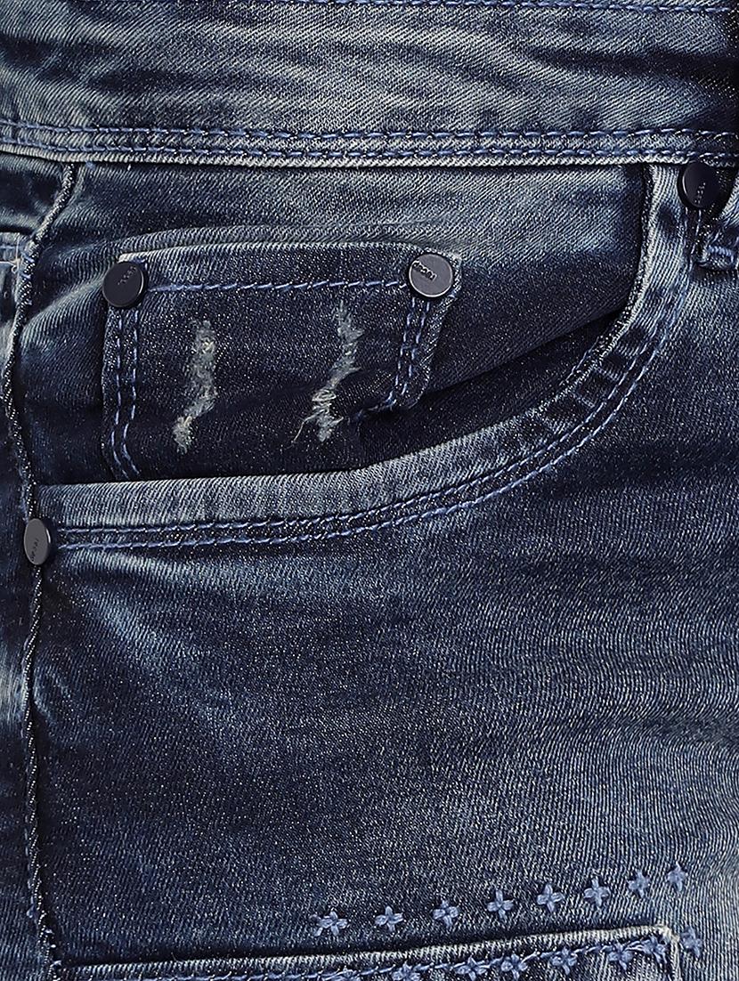 embroidered denim shorts - 16293944 - Zoom Image - 5