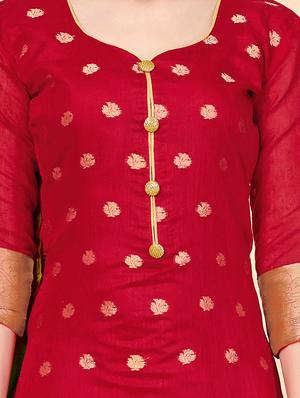 zari motifs unstitched churidaar suit - 16294265 - Standard Image - 2