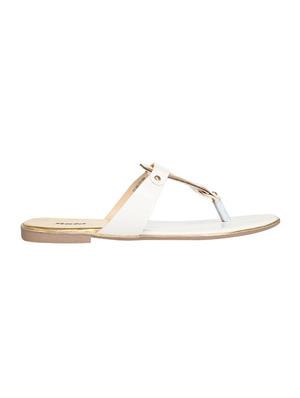 white t-strap sandals - 16294509 - Standard Image - 2