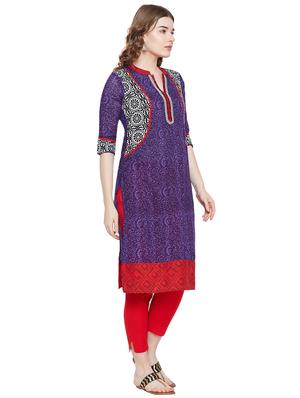 ethnic motifs printed straight kurta - 16295692 - Standard Image - 2