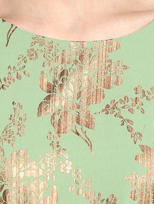 foil printed a-line kurta - 16297898 - Standard Image - 5