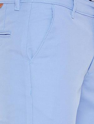 blue solid chinos - 16298299 - Standard Image - 5