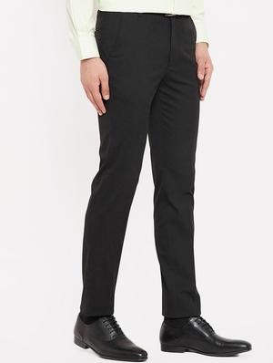 black polyester flat front formal trouser - 16298310 - Standard Image - 2