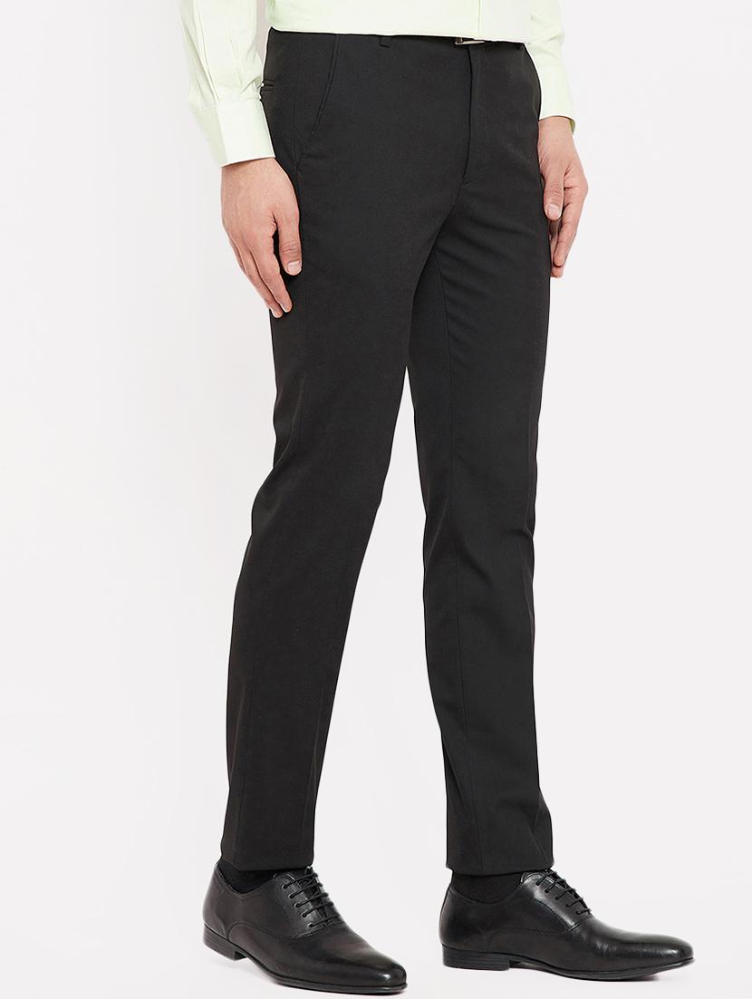 black polyester flat front formal trouser - 16298310 - Zoom Image - 2