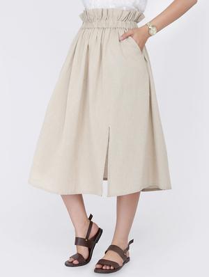 frill waist front slit a-line skirt - 16298452 - Standard Image - 2