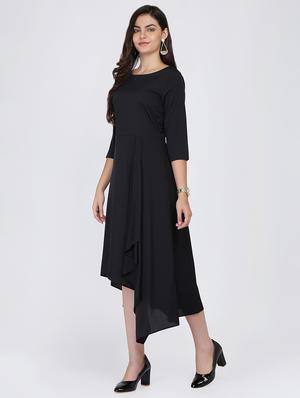 boat neck asymmetric dress - 16298467 - Standard Image - 2