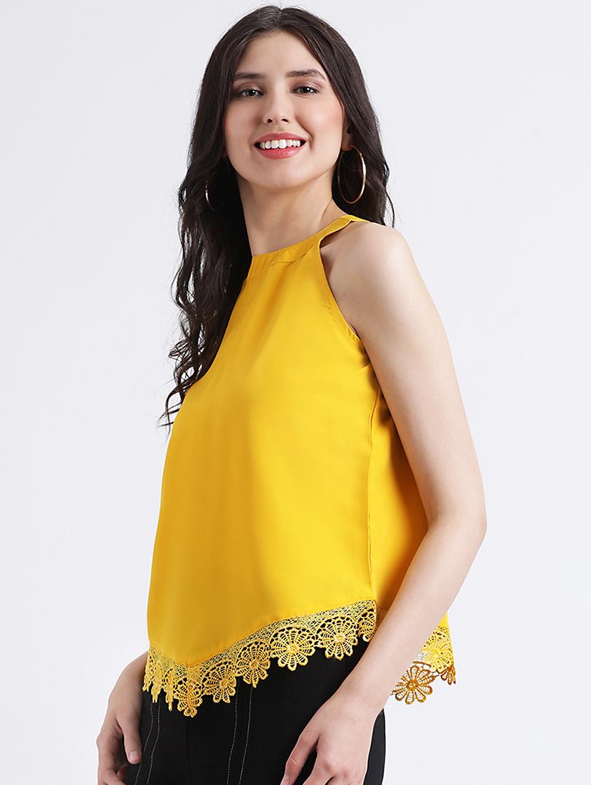 laced hem sleeveless top - 16298838 - Zoom Image - 2