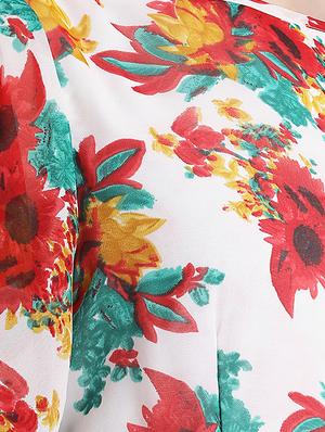 ruffle sleeved floral a-line dress - 16298862 - Standard Image - 5