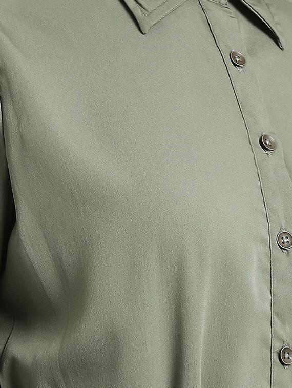 pocket patch tie knot shirt dress - 16298863 - Zoom Image - 5