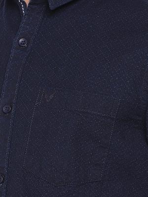 blue slim fit casual denim shirt - 16299006 - Standard Image - 5