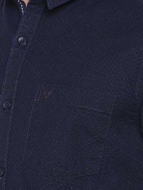 blue slim fit casual denim shirt - 16299006 - Zoom Image - 5