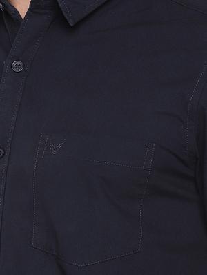 navy blue solid casual shirt - 16299018 - Standard Image - 5
