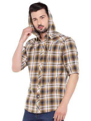 yellow checked casual shirt - 16299023 - Standard Image - 2