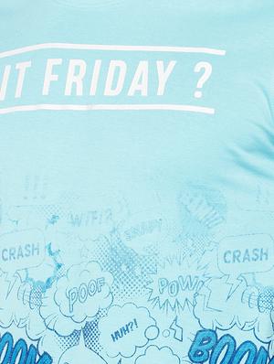 blue typographic all over print t-shirt - 16299104 - Standard Image - 5