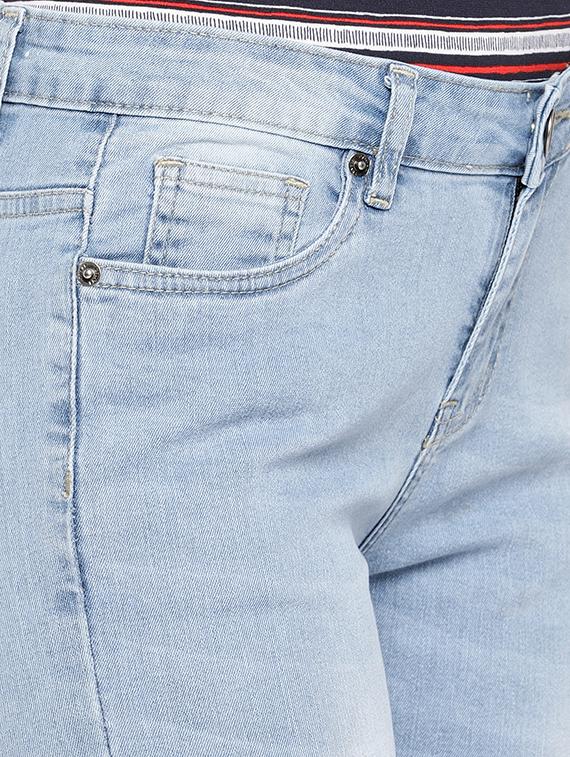 frayed hem stone washed cropped jeans - 16299125 - Zoom Image - 5