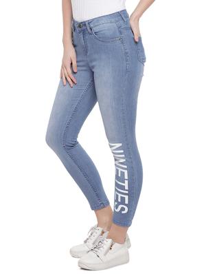letter print stone washed jeans - 16299128 - Standard Image - 2