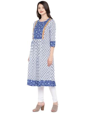 printed a-line kurta - 16299147 - Standard Image - 2