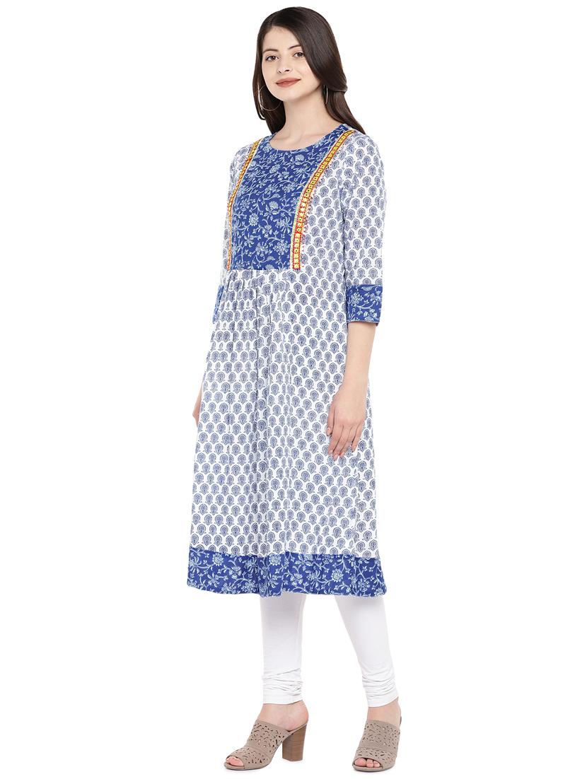 printed a-line kurta - 16299147 - Zoom Image - 2