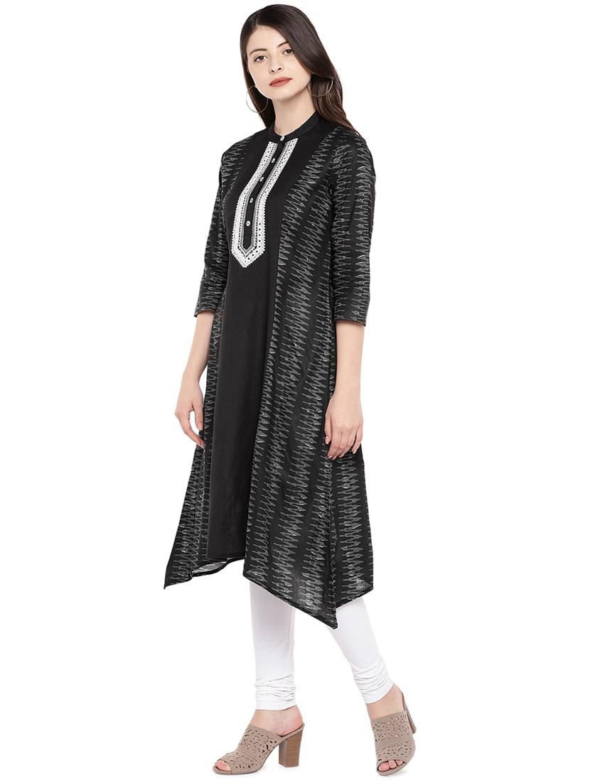 printed a-line kurta - 16299178 - Zoom Image - 2