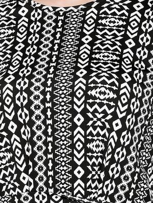 bell sleeved aztec a-line dress - 16299213 - Standard Image - 5