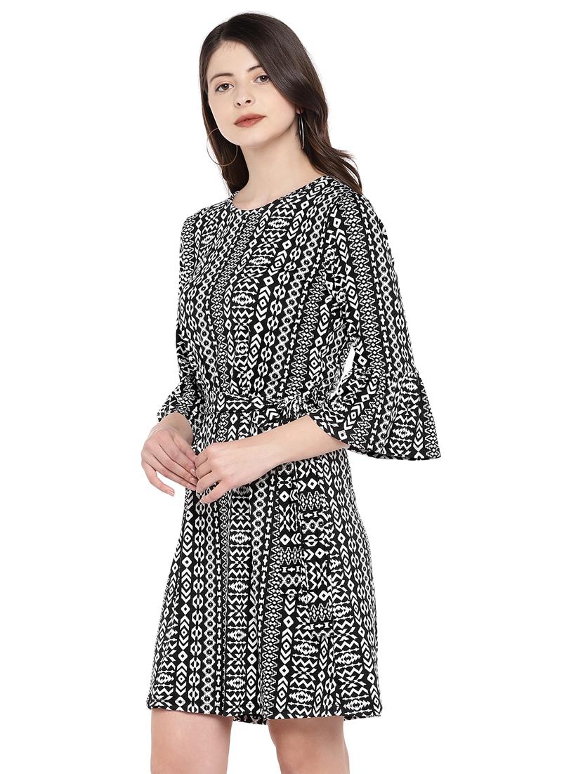 bell sleeved aztec a-line dress - 16299213 - Zoom Image - 2