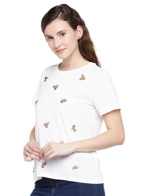 crew neck embellished top - 16299258 - Standard Image - 2