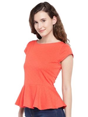 cut out detail peplum top - 16299260 - Standard Image - 2