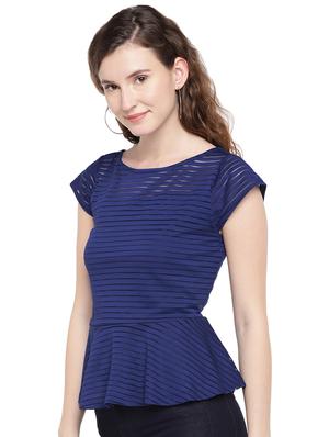 criss cross detail peplum top - 16299268 - Standard Image - 2