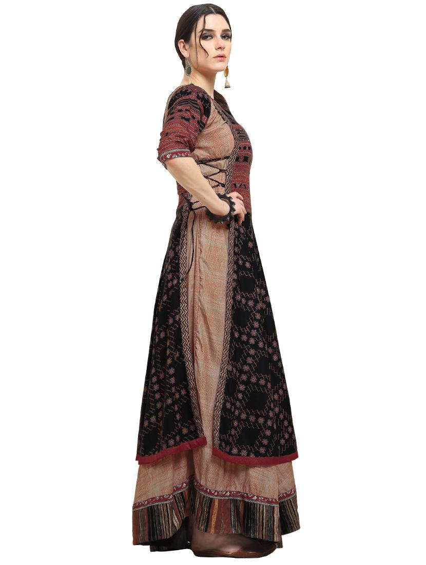 printed layered gown - 16299916 - Zoom Image - 2