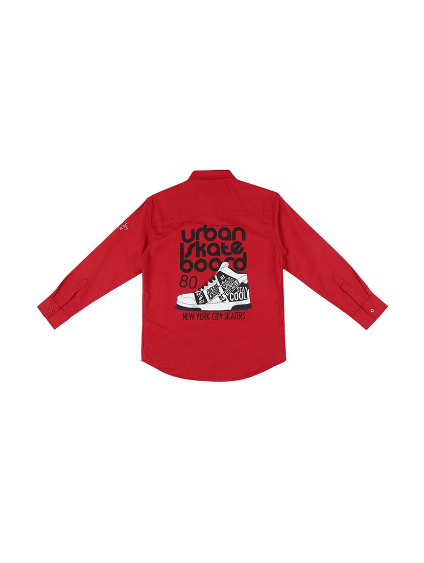 red cotton blend shirt - 16300600 - Zoom Image - 2