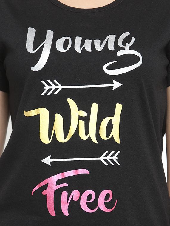 quirky print round neck tee - 16301483 - Zoom Image - 5