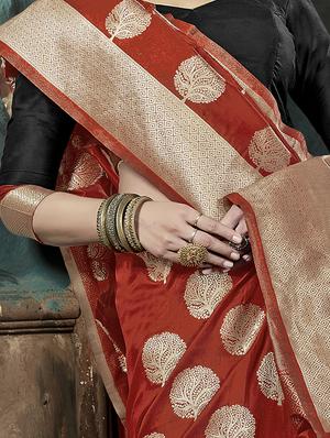 zari banarasi saree with blouse - 16301752 - Standard Image - 2