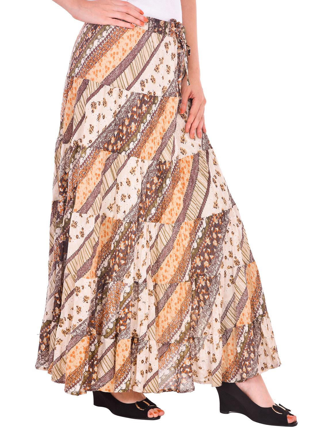 mid rise drawstring tiered skirt - 16301902 - Zoom Image - 2
