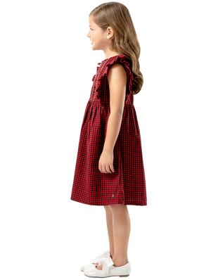 frill trim checkered frock - 16302001 - Standard Image - 2