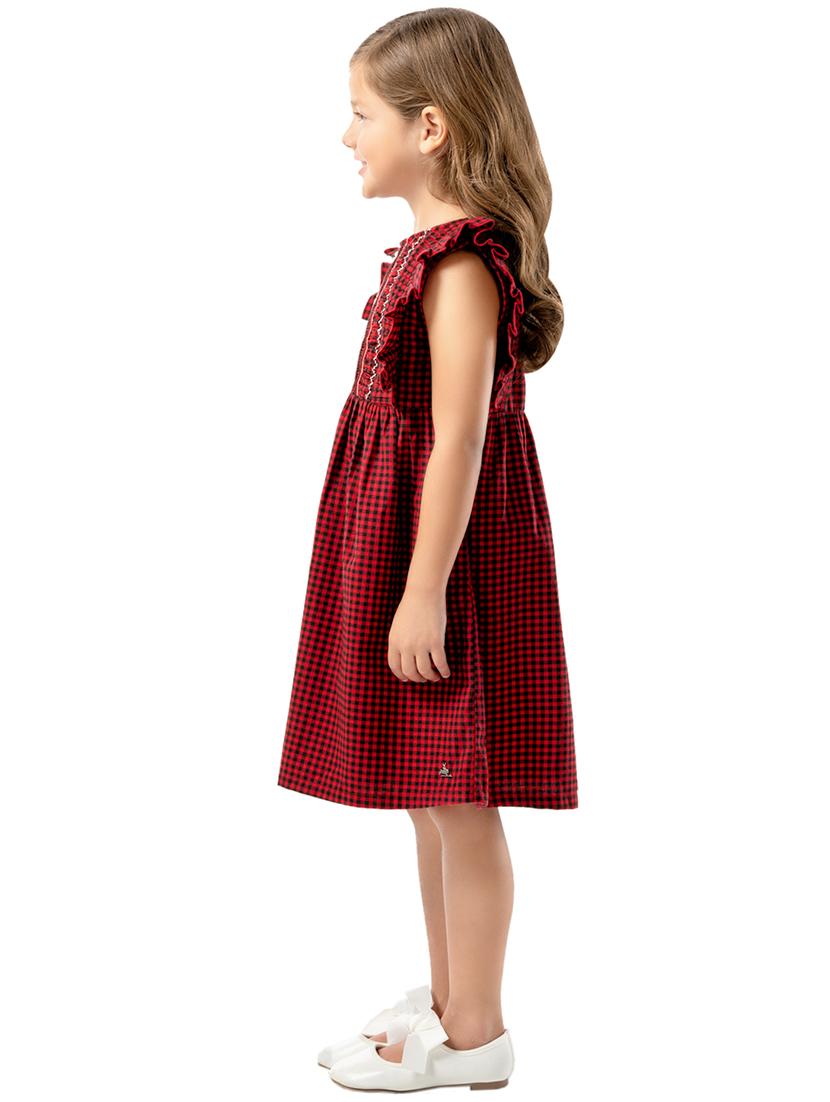 frill trim checkered frock - 16302001 - Zoom Image - 2