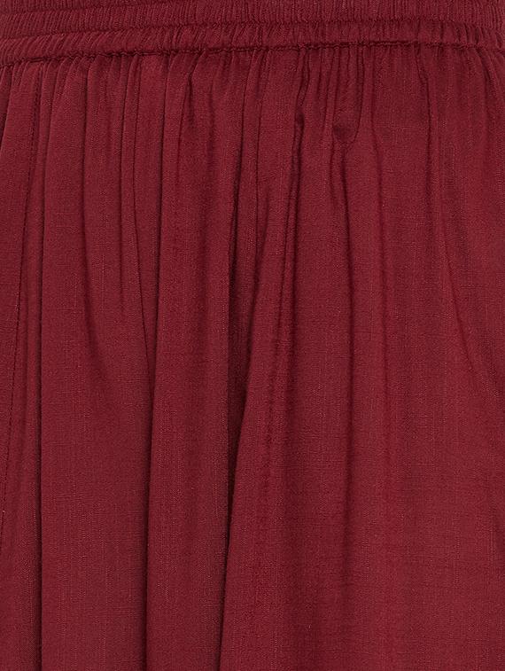 maroon flared palazzo - 16302199 - Zoom Image - 5